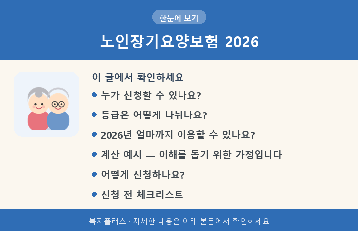 노인장기요양보험 2026 핵심 요약