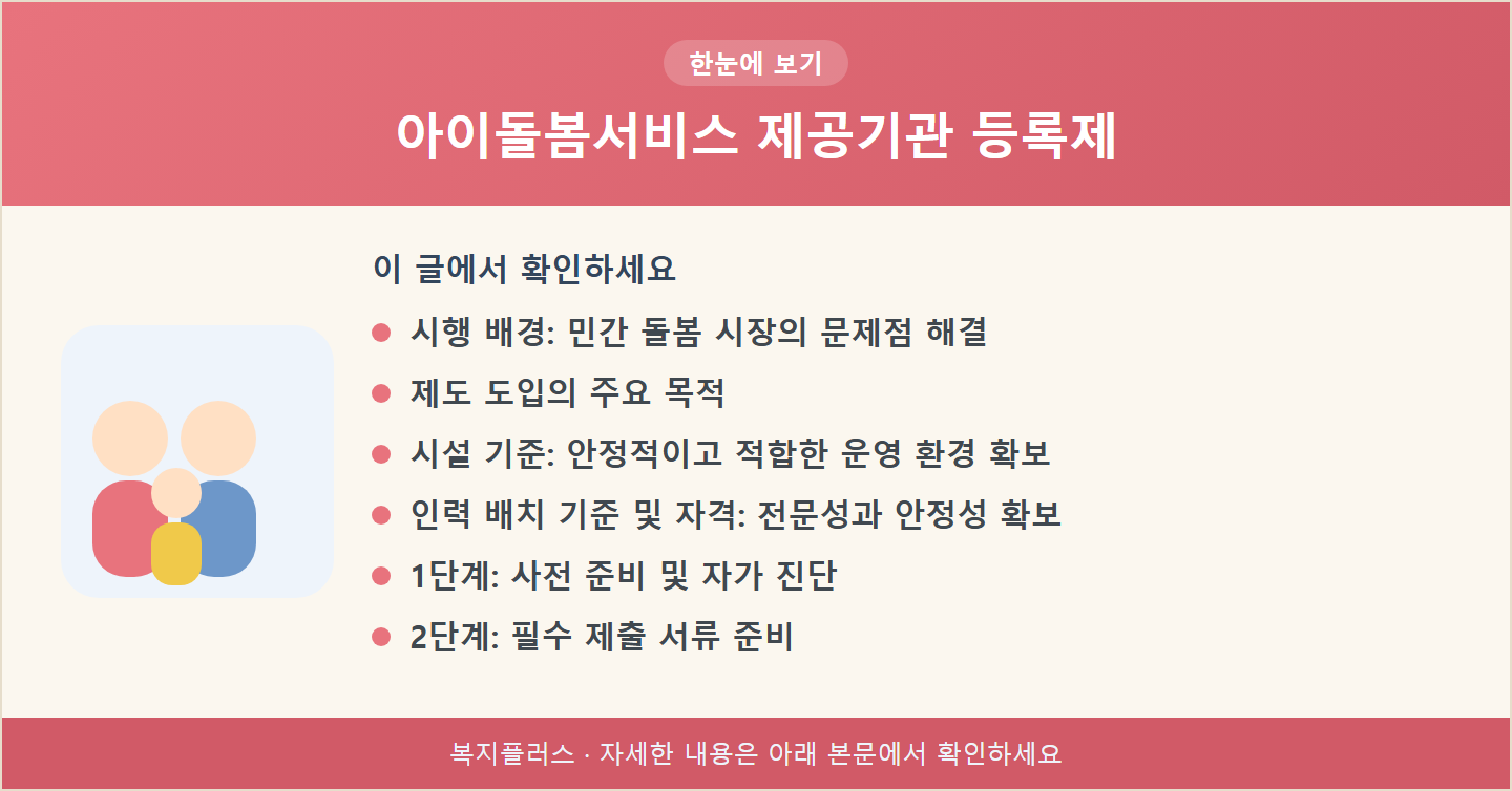 아이돌봄서비스 제공기관 등록제 핵심 요약