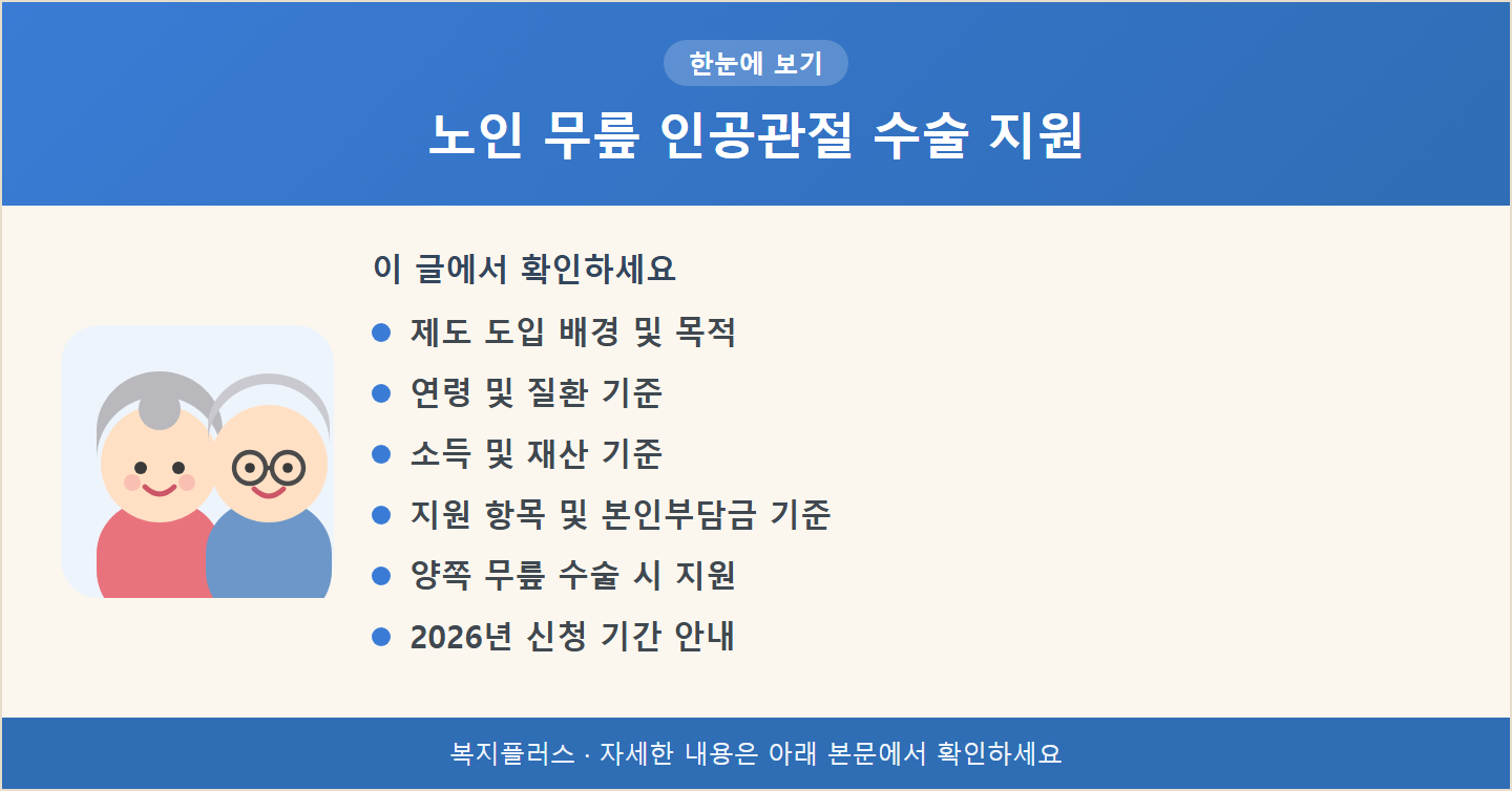 노인 무릎 인공관절 수술 지원 핵심 요약